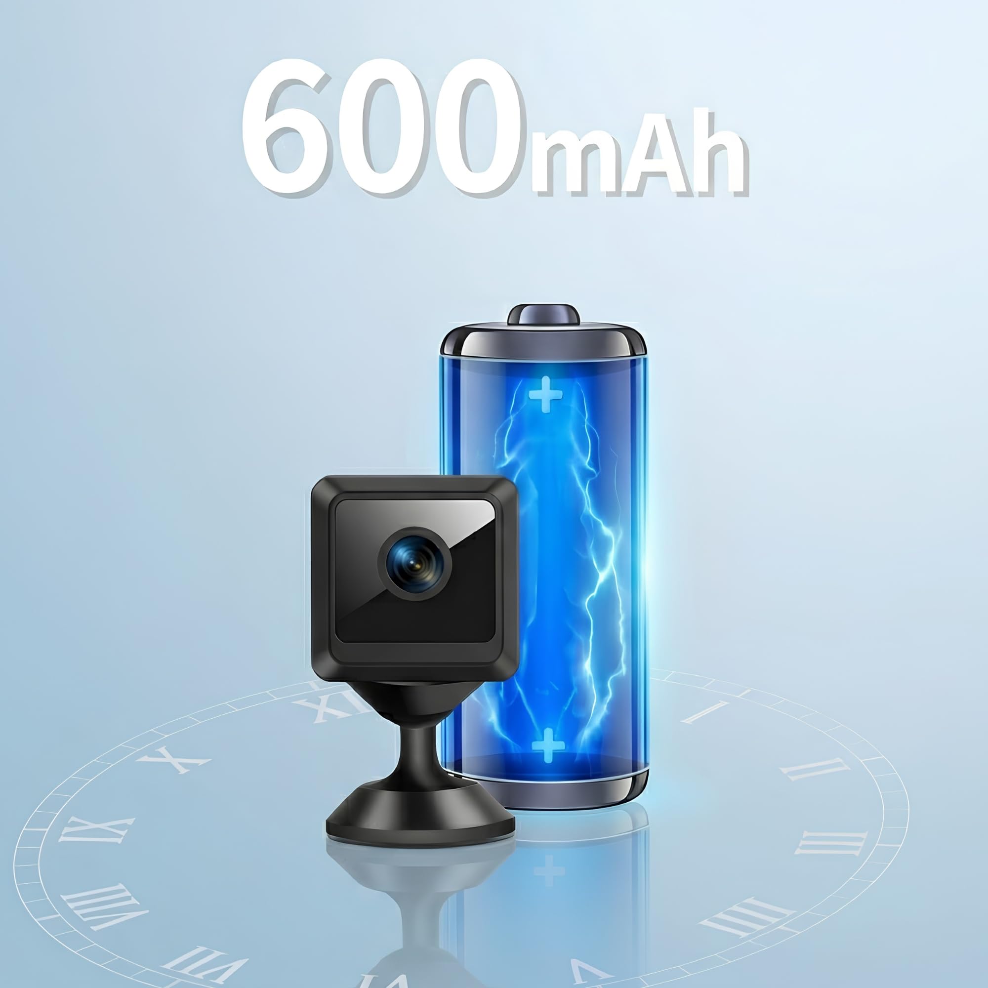 Mini caméra espion sans fil avec microphone intégré, 4K HD 1080P, vision nocturne, détection de mouvement et réduction du bruit 2D - Caméras de sécurité intérieures - Caméra espion avec batterie