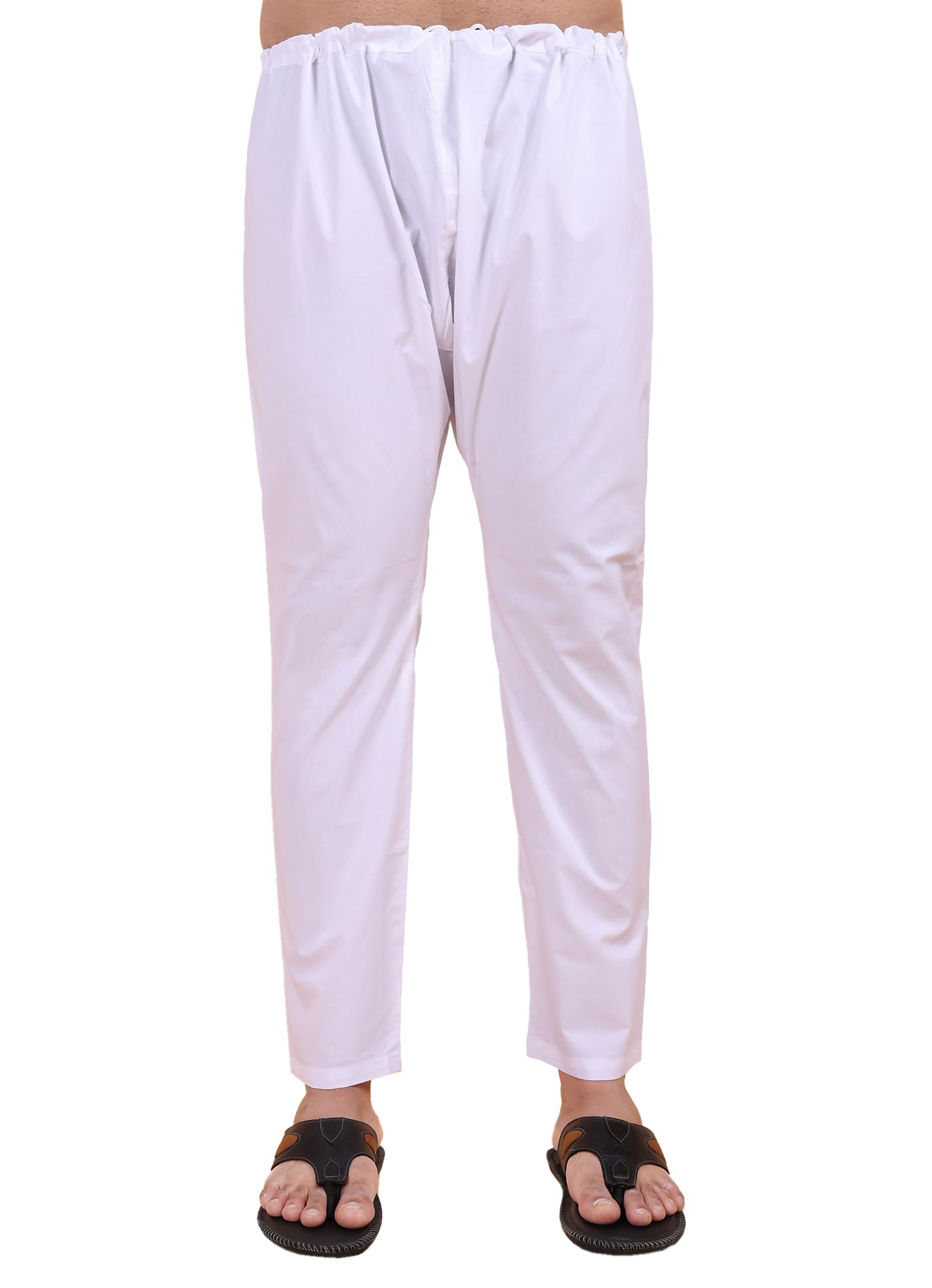 White Pyjamas for Men Cotton | Fits Waist Size 28 to 48 Inches | Traditional Ethnic Wear Pajamas for Weddings, Festivals & Casual Outfits-image-44