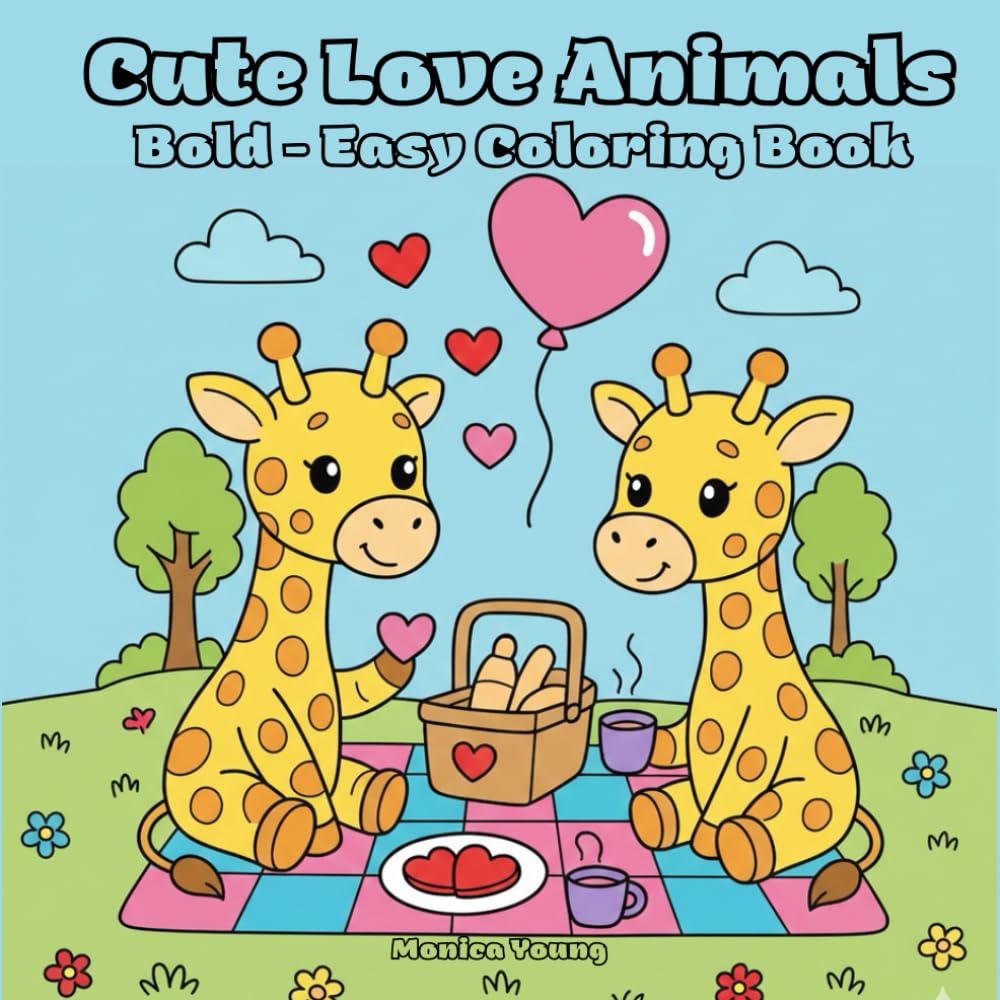 Cute Love Animals Bold - Easy Coloring Book