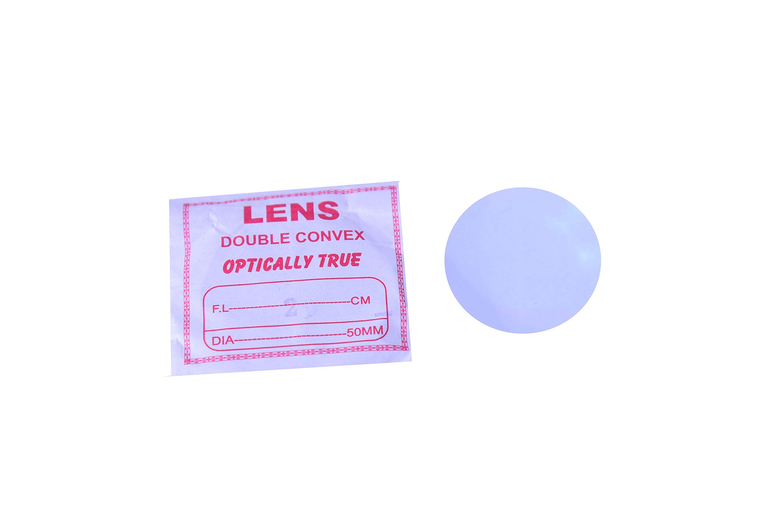 Premium Optical Double Convex Glass Lens (Pack of 2)