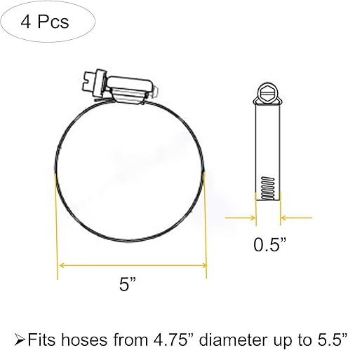 Vista 28 de Abrazaderas de conducto de acero inoxidable 304 ajustables de 4 pulgadas (diámetro), abrazadera de tubo, abrazadera de conducto de aire, abrazaderas