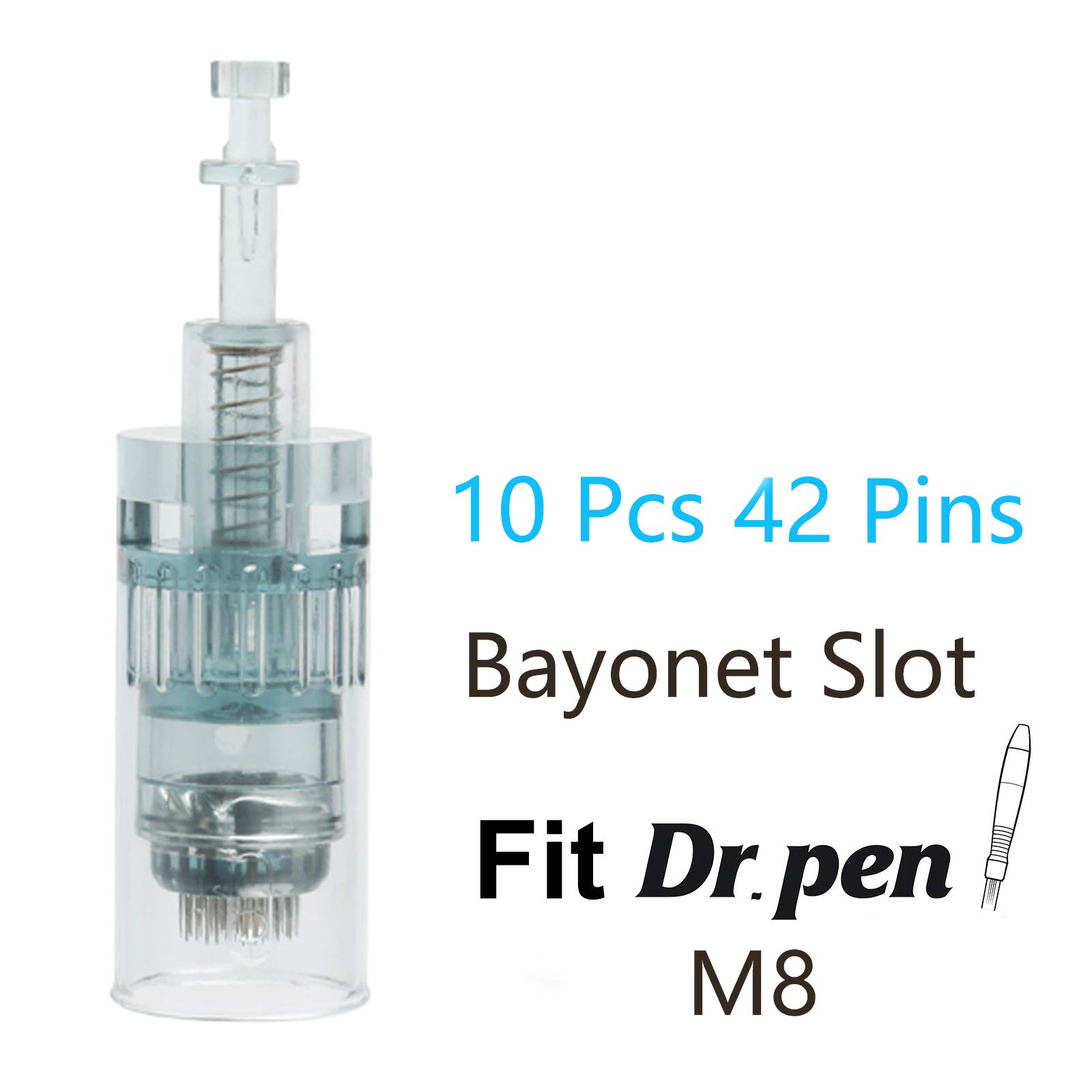 Dr.pen Ultima M8 / M7S Cartucce per Penna a Microneedling 42 Aghi, Le Cartucce Originali Autentiche di Ricambio, Compatibili con Angel Kiss M8 PRO Derma Pen, 10 Pezzi/Confezione