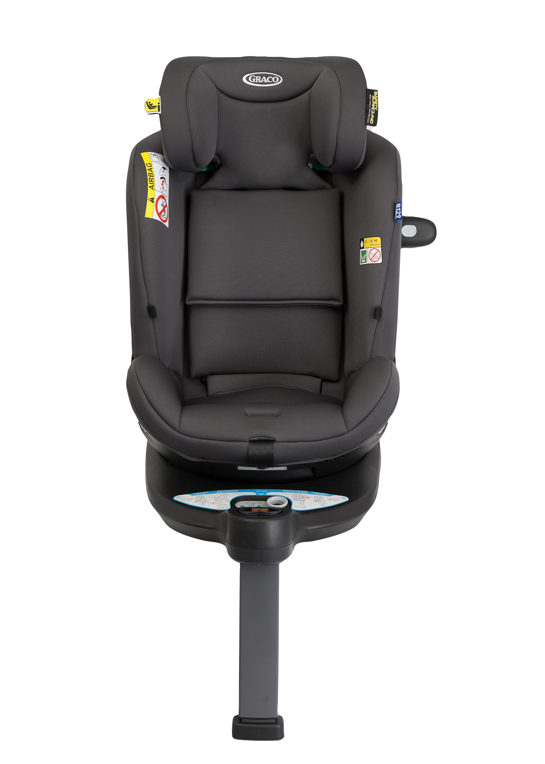 Graco - Turn2Me™ Grow i-Size R129 Silla de coche giratoria 360° con ISOFIX 3 en 1 multiedad, de 40 a 125 cm (desde el nacimiento hasta los 7 años aprox.), color Iron