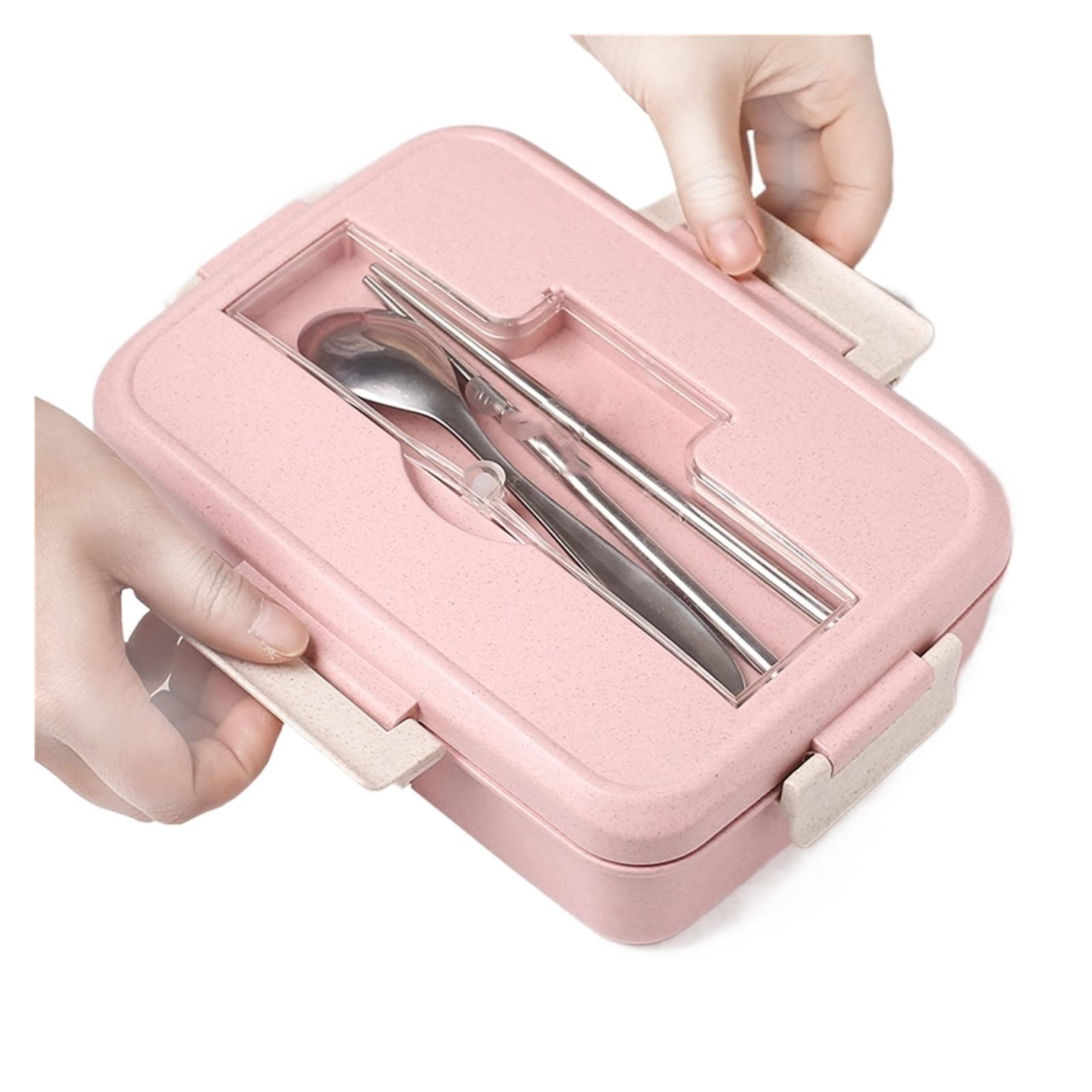 Bento pudełko na lunch – ekologiczny pojemnik na żywność do kuchenki mikrofalowej, wielokrotnego użytku, do przygotowywania posiłków, szkoły, pracy, trwałe, przenośne rozwiązanie na lunch