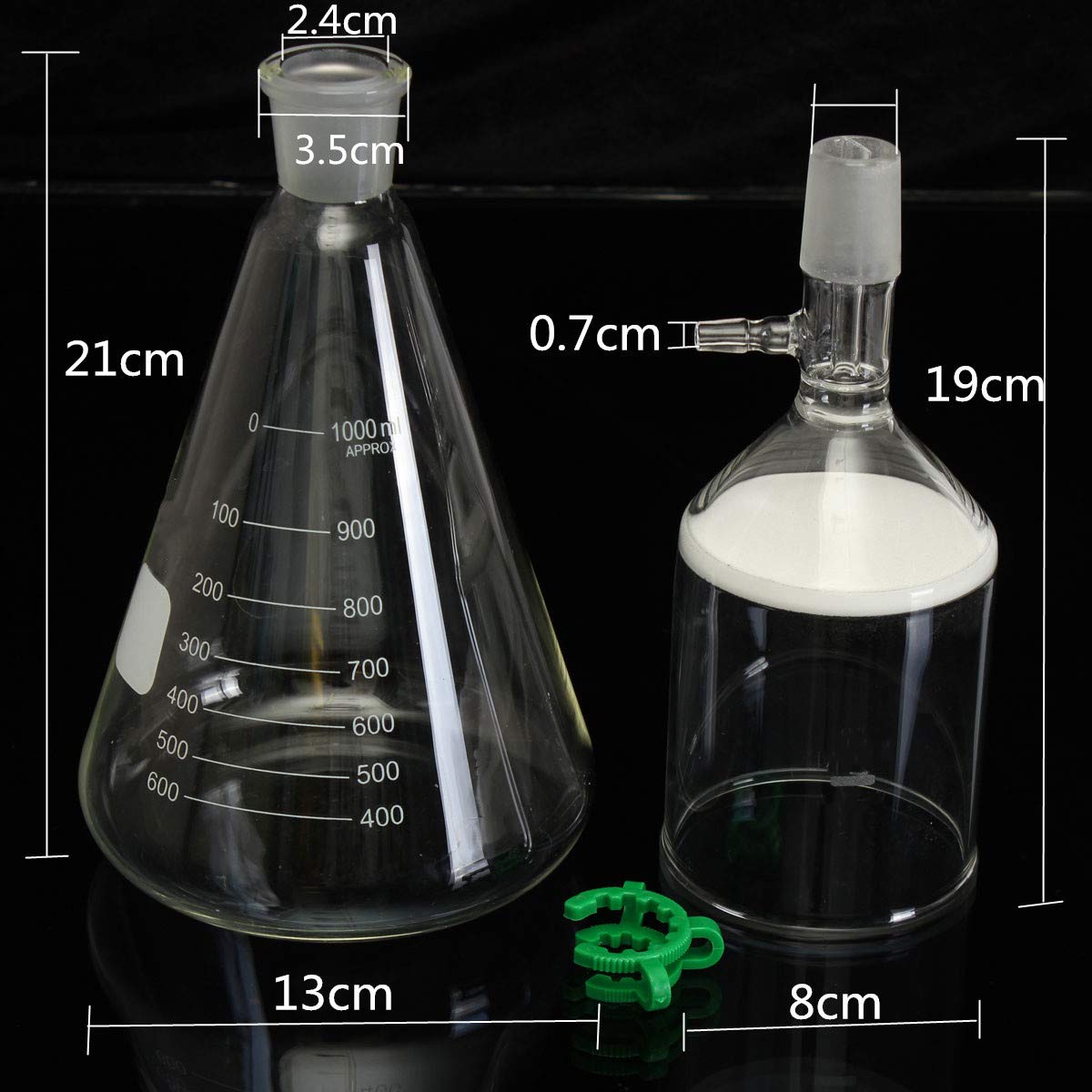 Kit Di Filtraggio Per Filtro Di Aspirazione Del Vuoto In Vetro Flacone Conico Da 250 Ml Imbuto Buchner Da 1000 Ml