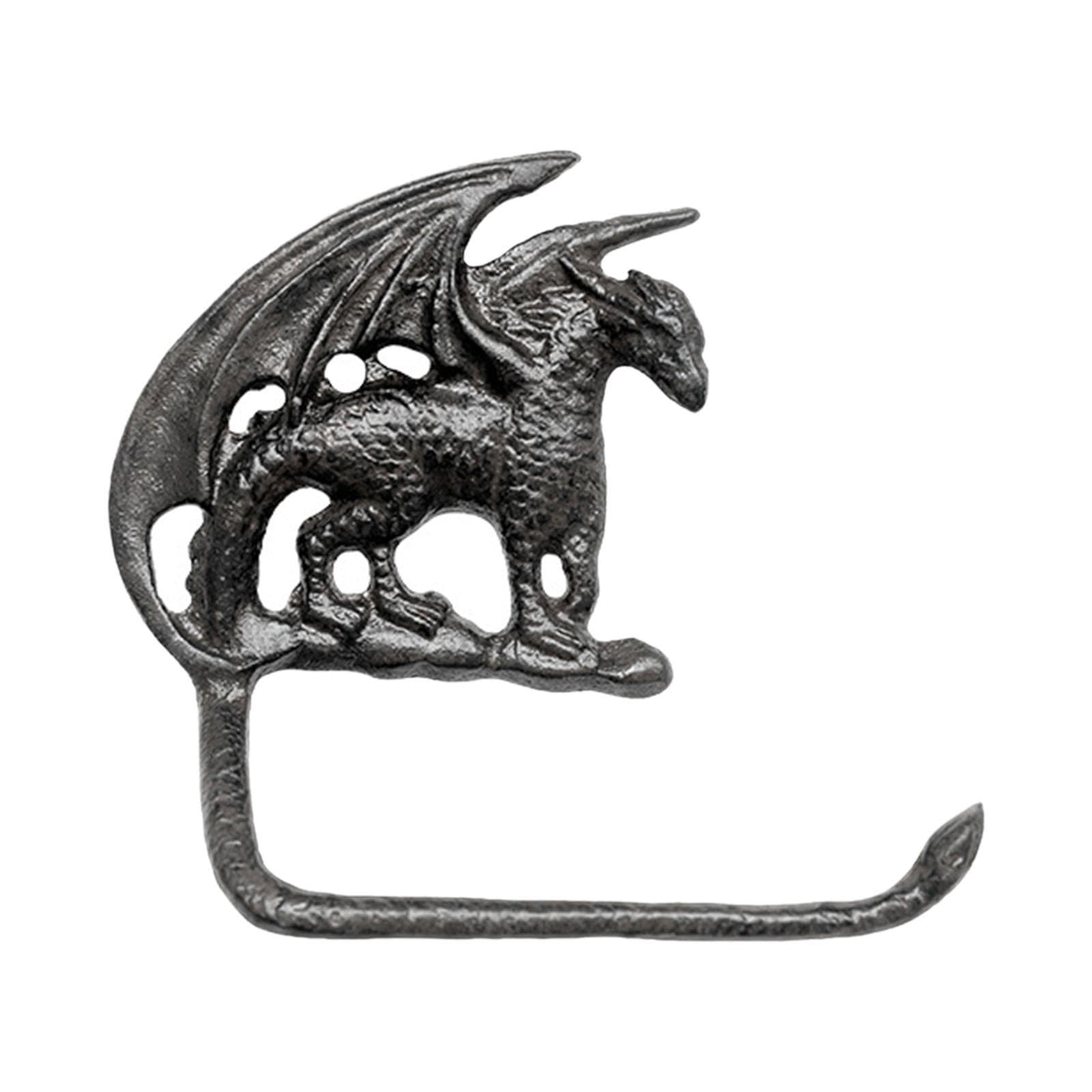 Colgador de toallas con forma de dragón, de hierro fundido, organizador de decoración para el hogar, colgador de toallas de mano montado en pared, Style a