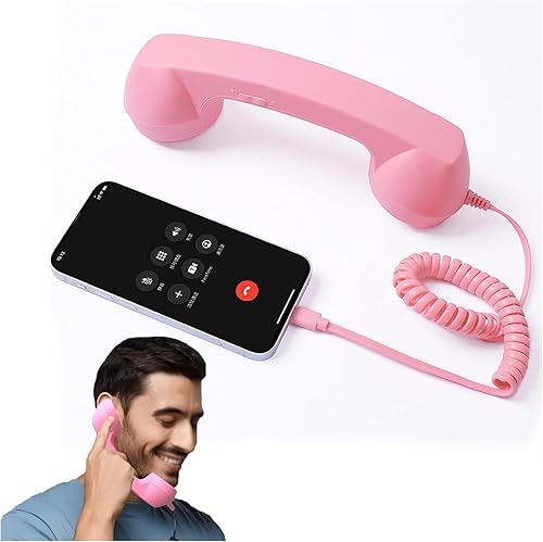 Auricular de teléfono retro USB C, cable tipo C de estilo retro, receptor de mango fijo estilo retro tipo C, teléfono retro de mano vintage USB C