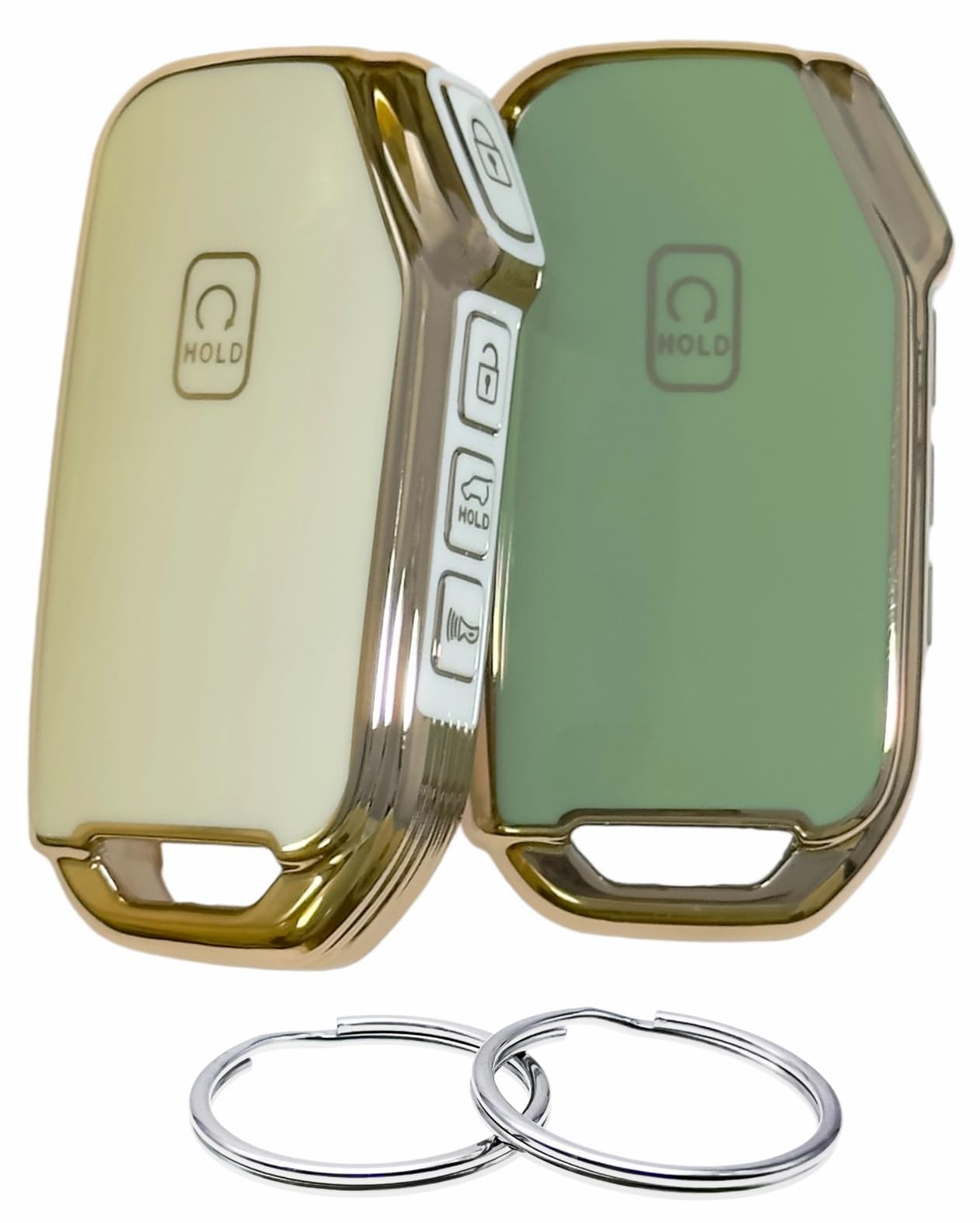 REPROTECTING TPU Rubber Key Fob Cover Compatible with 2019-2024 Kia Cadenza Forte NIRO Rio Seltos Sorento Soul Sportage Stinger Telluride (not for Keys with Eject Buttons (Green/White)
