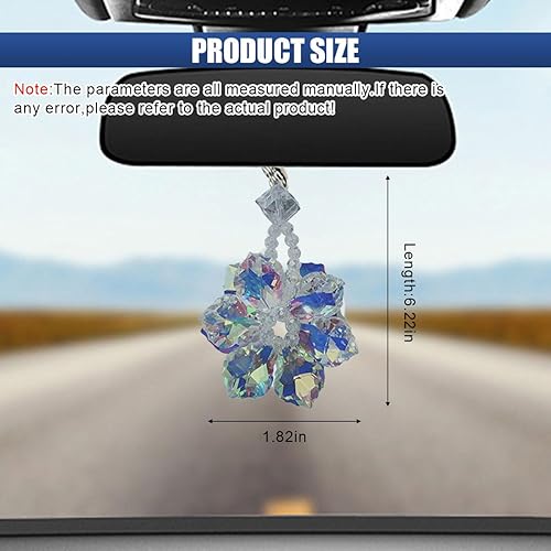 Miniatura 2 de Colgante de cristal de copo de nieve para automóvil, adorno colgante de espejo retrovisor para automóvil, decoración del hogar de cristal de la
