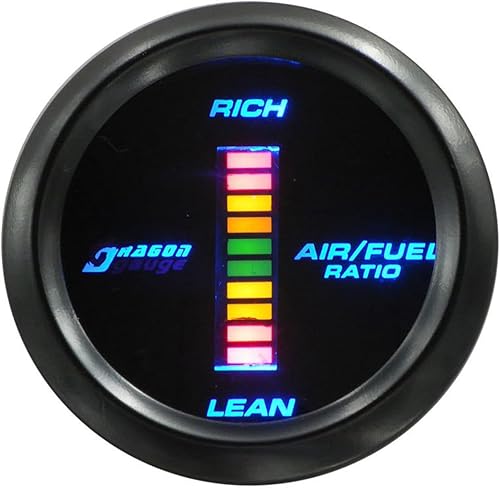 Medidor digital de relación de combustible de aire para automóvil, kit de medidor universal, 2 "2.047 in y pantalla de luz LED azul
