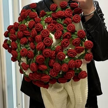 Amazon｜フラワーブーケブランケット DIY かぎ針編みの花 バラ