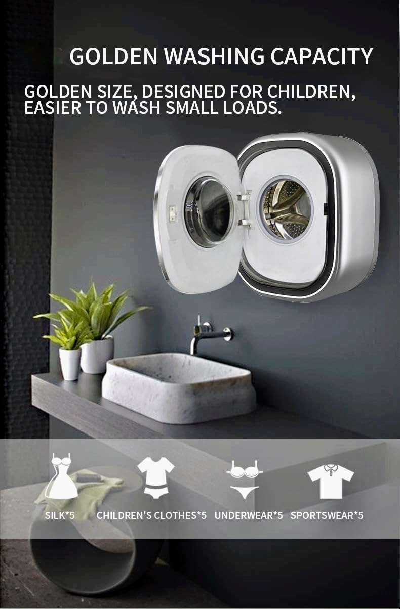Mini Tiny Wash DY-BGX09 Machine à laver – Parfait pour appartement, petite maison, camping-car et bateau