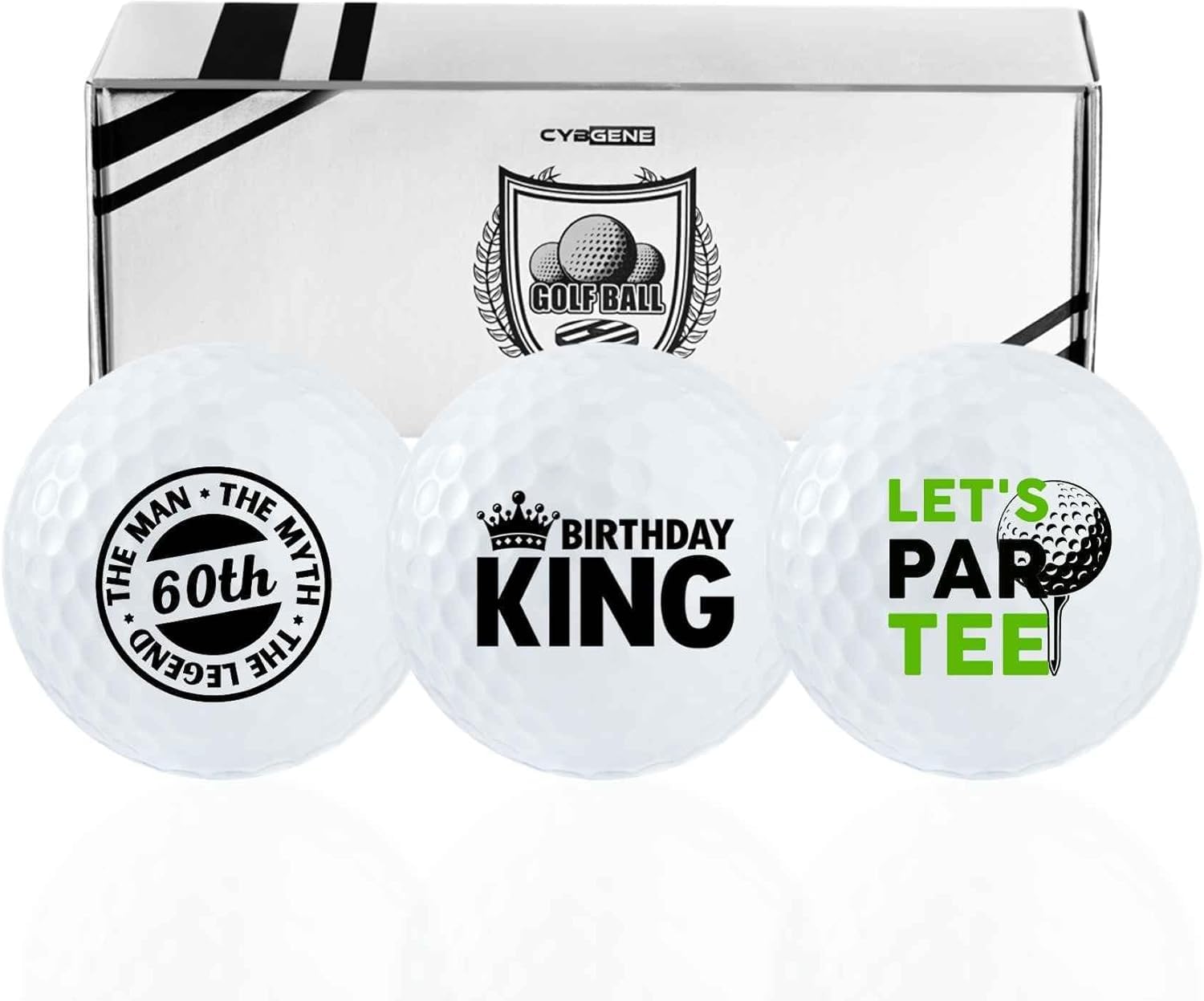 CybGene 60th Birthday Gifts for Men Golfer, Balls Set for Him, Husband, Perfect for Dad, Grandpa, Golf Lovers for Father's Day Birthday Christmas