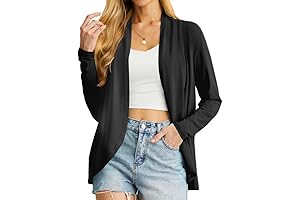Women's Casual Lightweight with Pockets Long Sleeve Open Front Cardigan