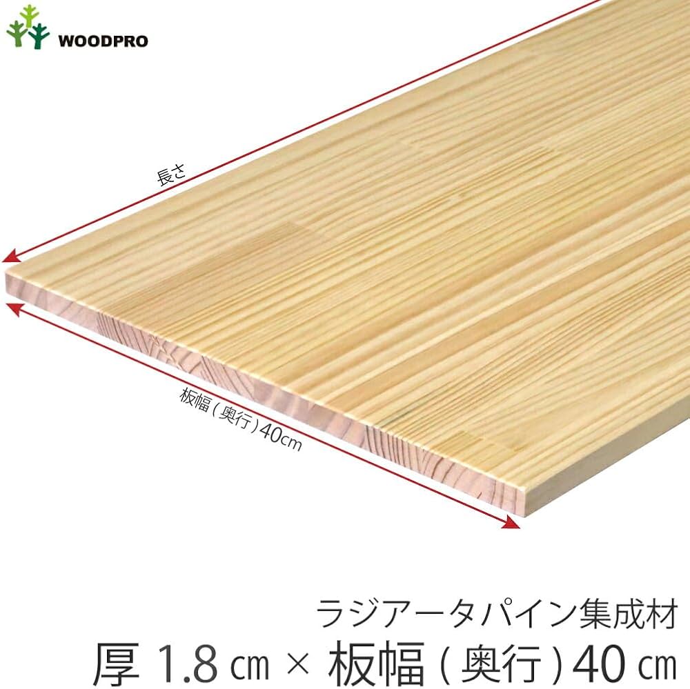 Amazon.co.jp: WOODPRO 棚板 厚み1.8cm 奥行40cm 長さ21cm