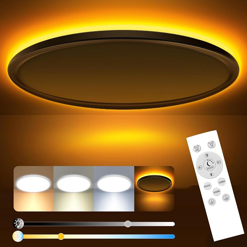 slochi Dimmelhető LED Mennyezeti Lámpa 36W 4200LM Távirányítóval, 1800K-6500K Színhőmérséklet, 40cm Kerek Fehér Modern Nappali