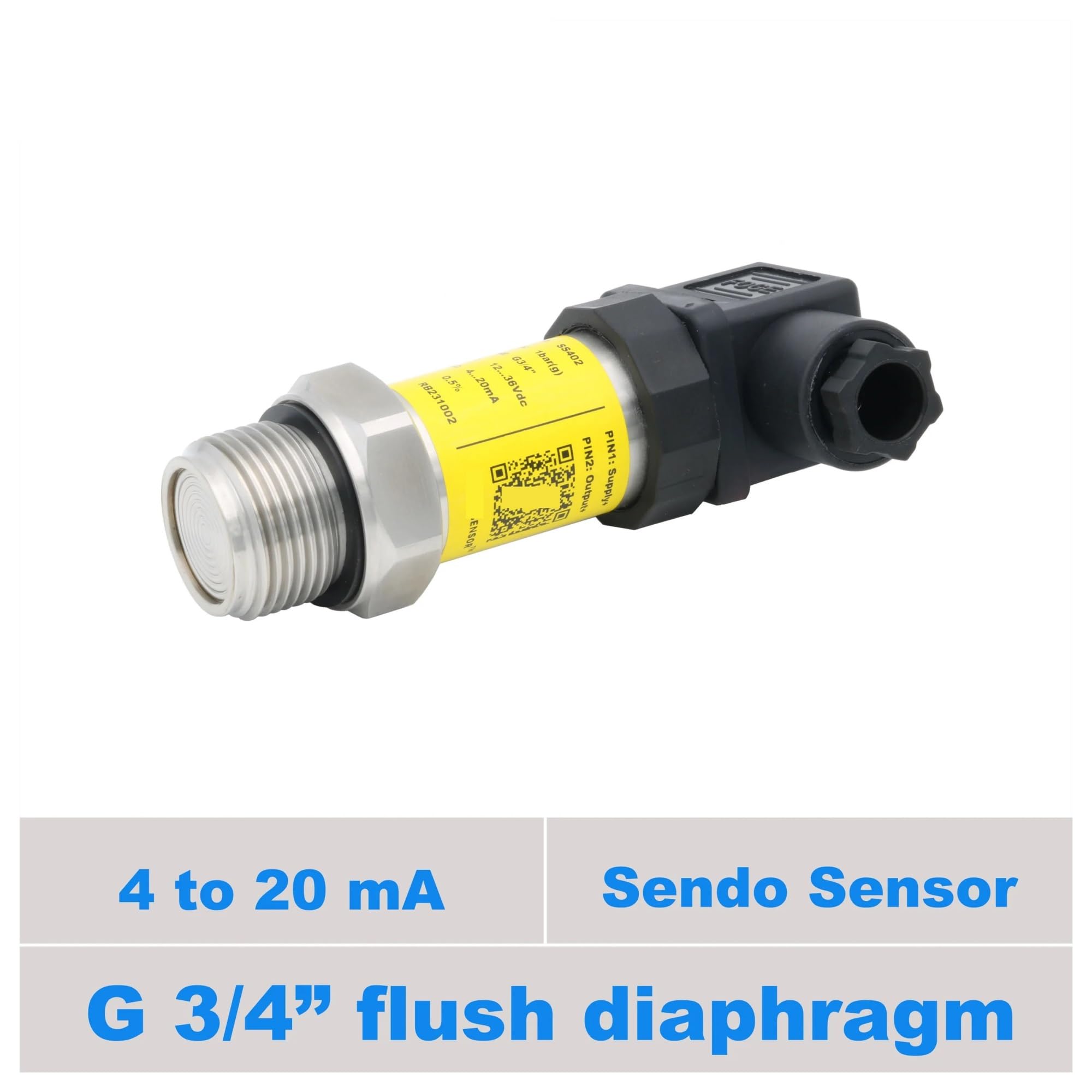 Transmisor de presión rasante G 3/4 1/2"NPT G1/2" | 4-20mA -1 a 24 15 bar 9 5 3bar 0,6bar negativo -0,1 a 0bar -0,2 a 0,2bar(1 2NPT,-0.5 to 0.5 bar)