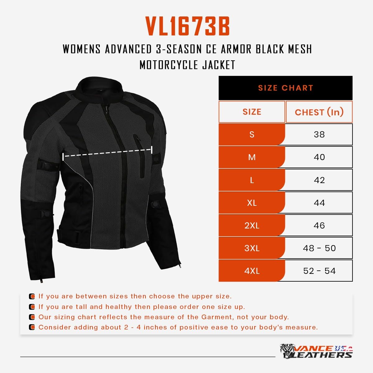 Vance Advance Womens All Weather Season CE Armor Mesh Motorcycle Biker Riding Jacket — view 5