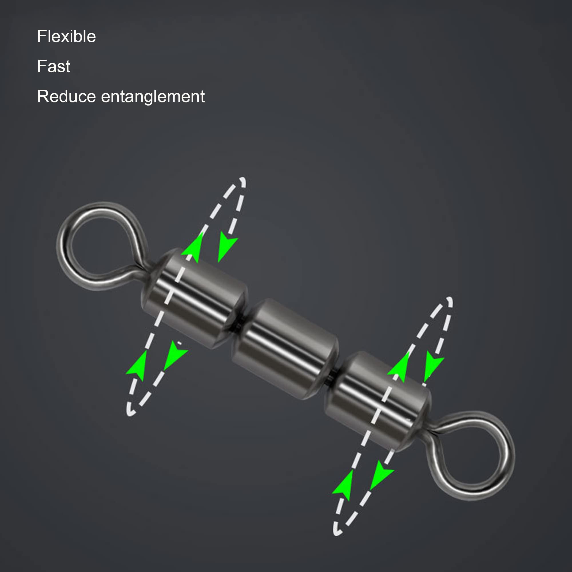 LIOOBO 20pcs émerillons de pêche Baril en Laiton Triple émerillon s'enclenche Ligne de pêche croisée Connecteurs