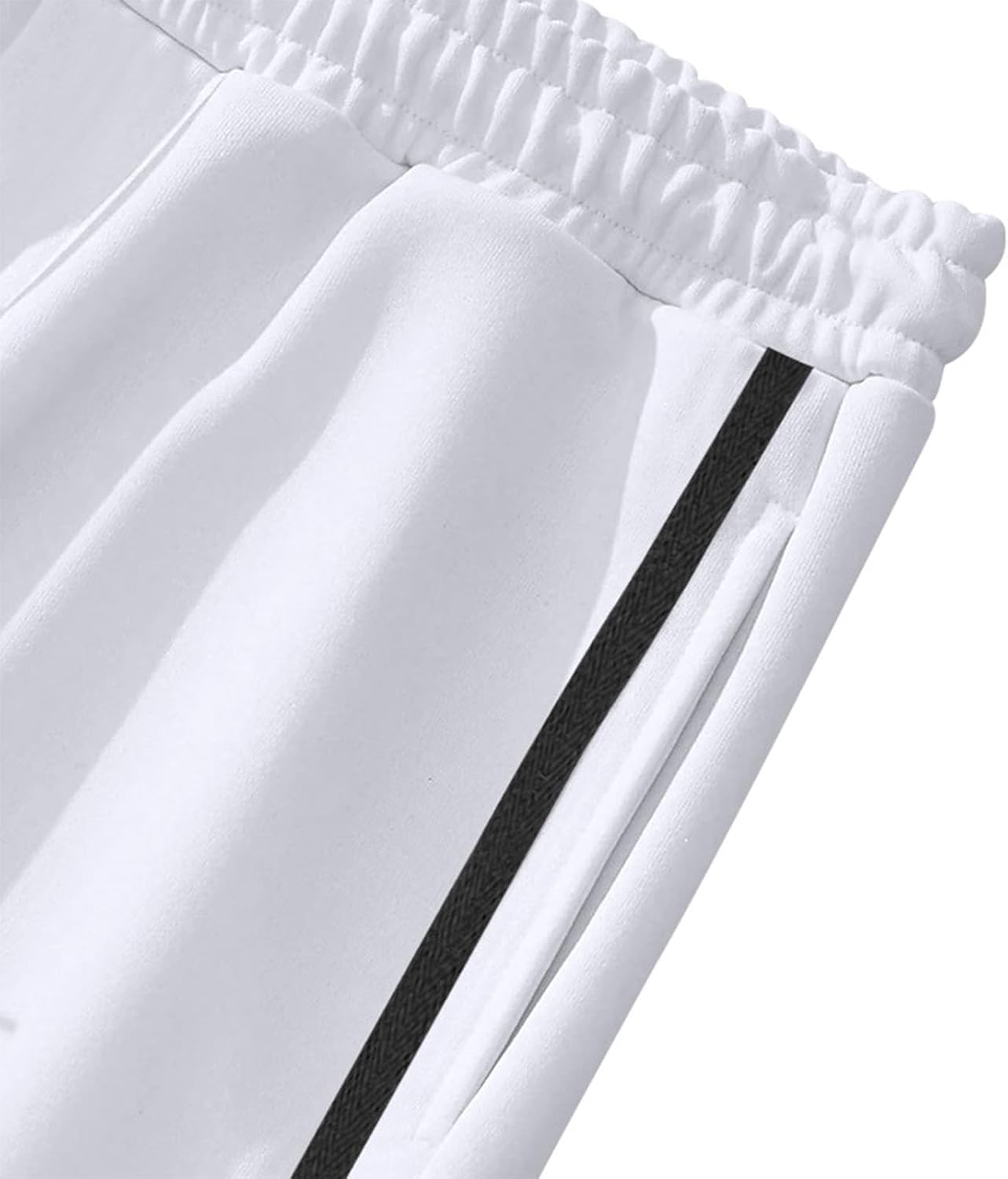 Casual Loose Fit Drawstring Sweatpants for Men Summer Button Elastic Waist Straight Sports Pant with Pockets