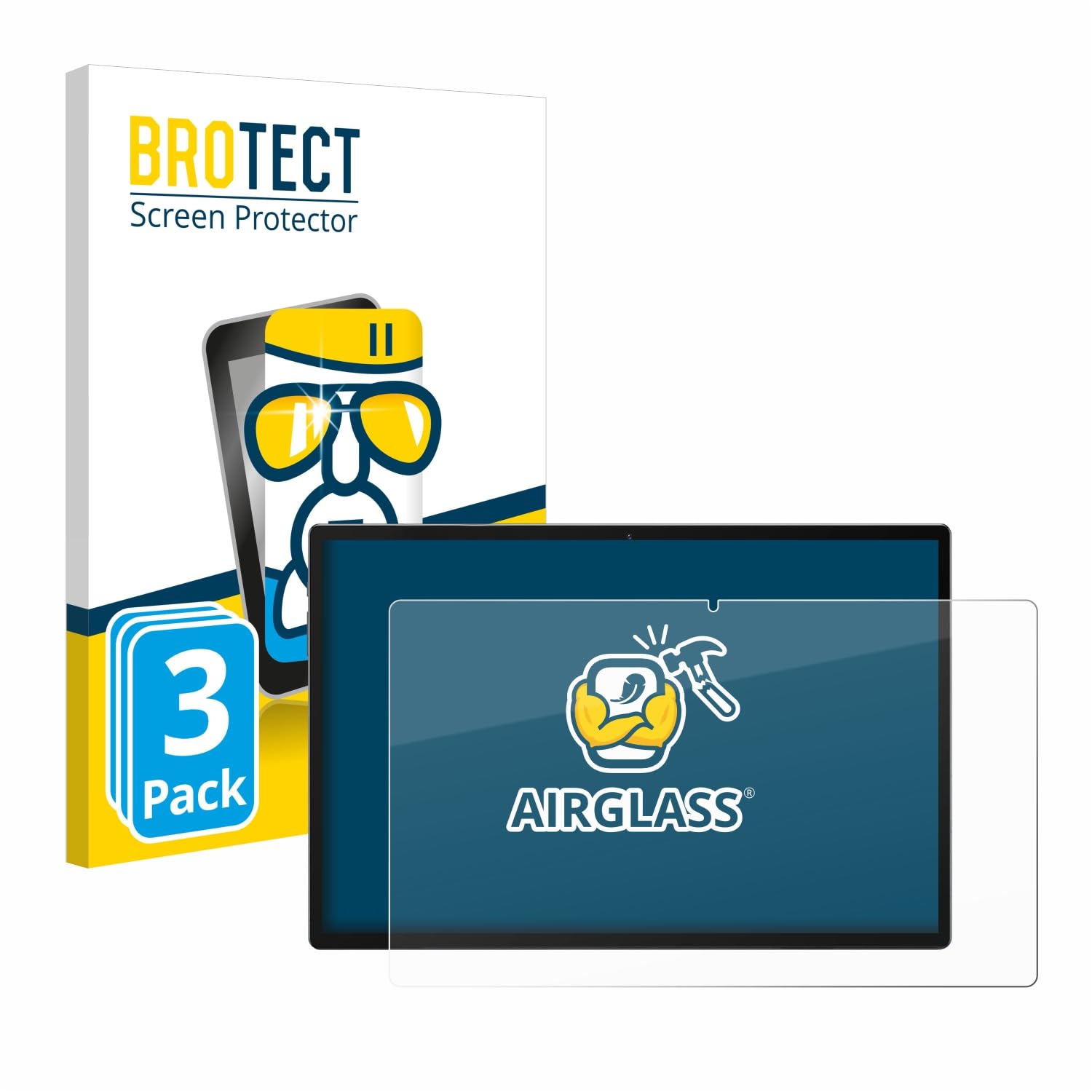BROTECT 3 Unidades Lámina Cristales para Meswao MES-B3 15,6" | Transparente Protección Pantalla Made in Germany, Dureza 9H Anti-Arañazos Protector Cristal
