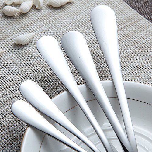 HornTide Besteck Besteck-Sets 6-teiliges Dinner Spoon Abendessen Löffel Suppenlöffel 18cm Edelstahl hochglanzpoliert