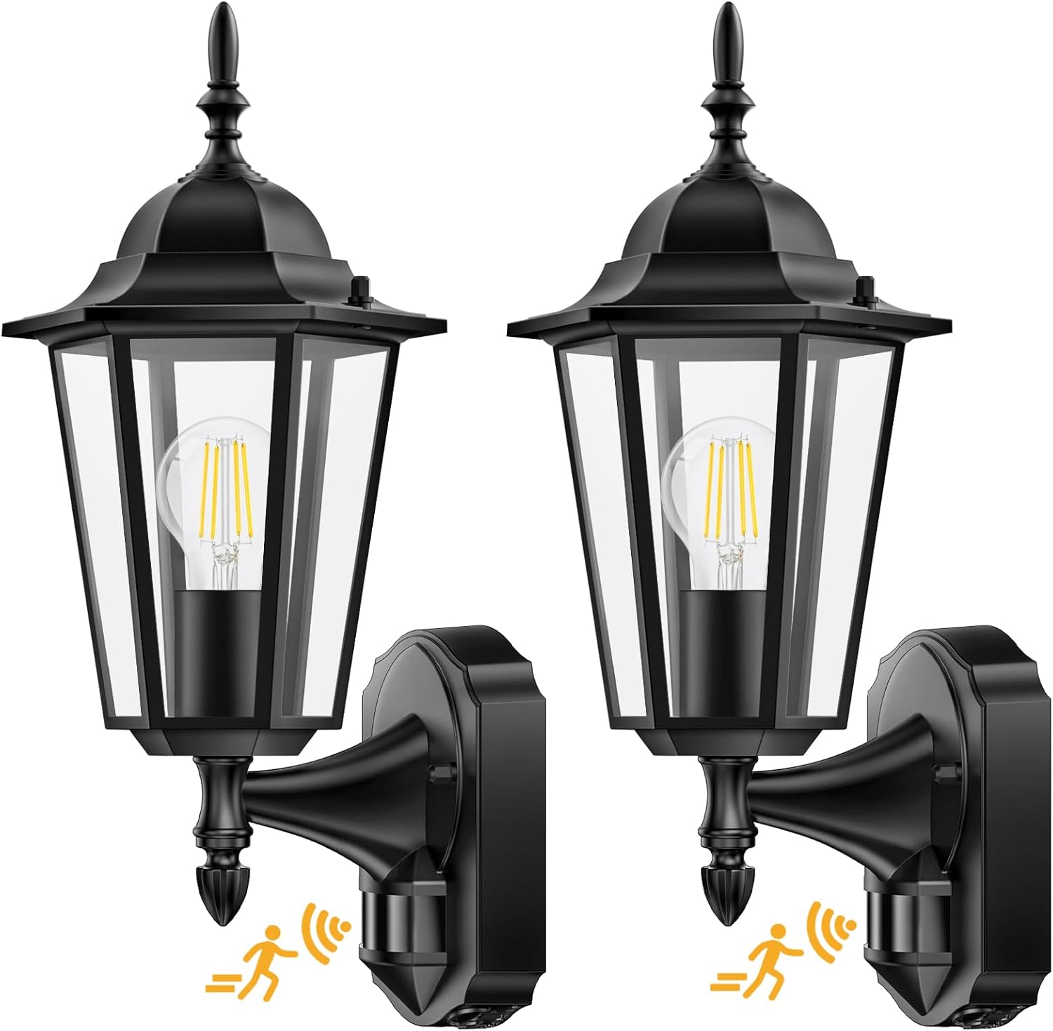 Lamomo 2 Pack Movement Sensor Out of doors Lights, Improve Nightfall to Daybreak Exterior Mild Fixture Wall Mounted, 100% Anti-Rust Aluminum Waterproof Porch Lights for Patio Entrance Door Storage