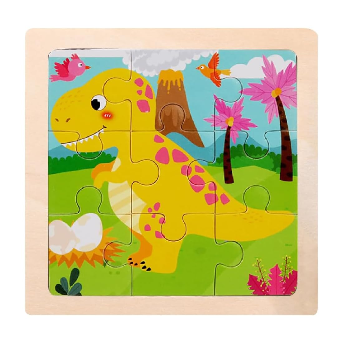 Holzpuzzle Holzspielzeug für Kinder I Holzpuzzle, Holzspielzeug ab 1 2 3 Jahren, Steckpuzzle Holz Montessori Spielzeug für Baby, Tier Holzpuzzle Puzzle Kleinkind Lernspielzeug, Dinosaurier