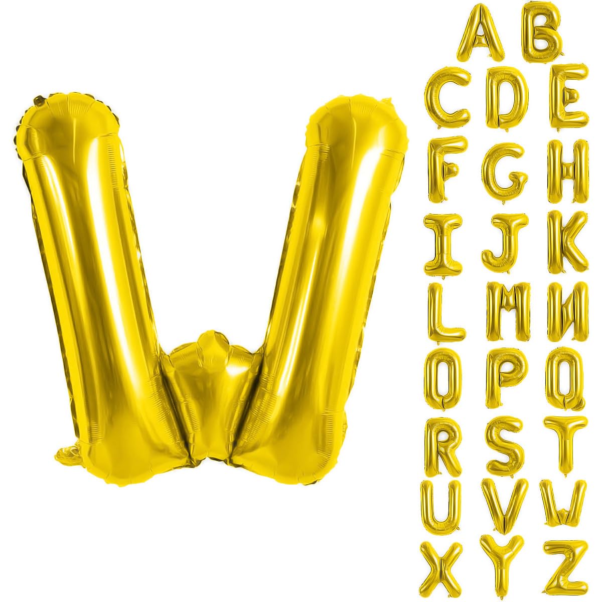 Gold Letter Balloons 40 Inch Large Letter W Balloon Aluminum