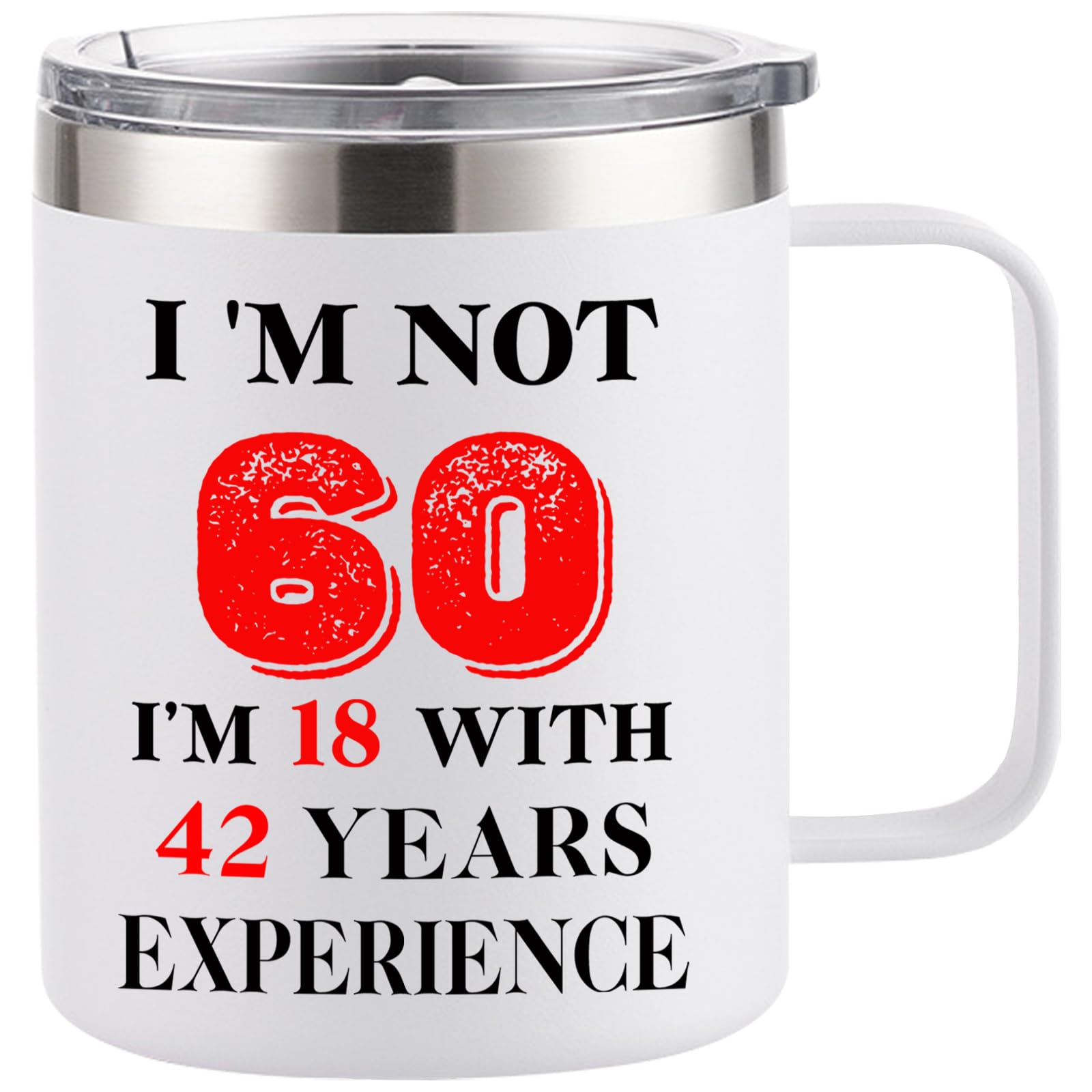 60th Birthday Gifts for Women Men, 1966 Happy 60th Birthday Gifts Decorations for Her Him, Turning 60 Year Old Birthday Presents Coffee Mug Cup, White, 12 Ounce