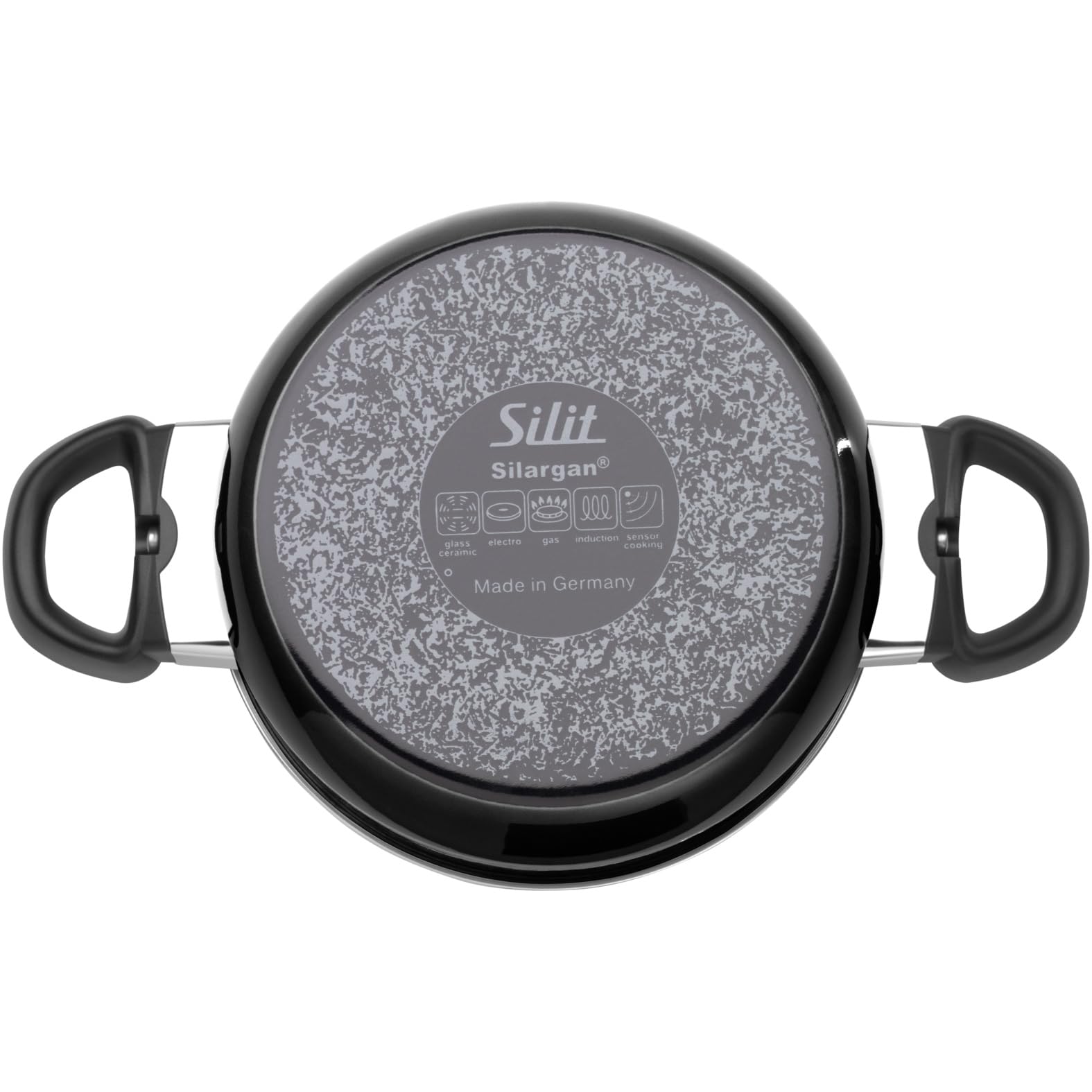 Silit Modesto Line Topfset Induktion 4-teilig, Kochtopf Set mit Glasdeckel, Silargan Funktionskeramik, Induktions Töpfe Set nickelfrei, schwarz