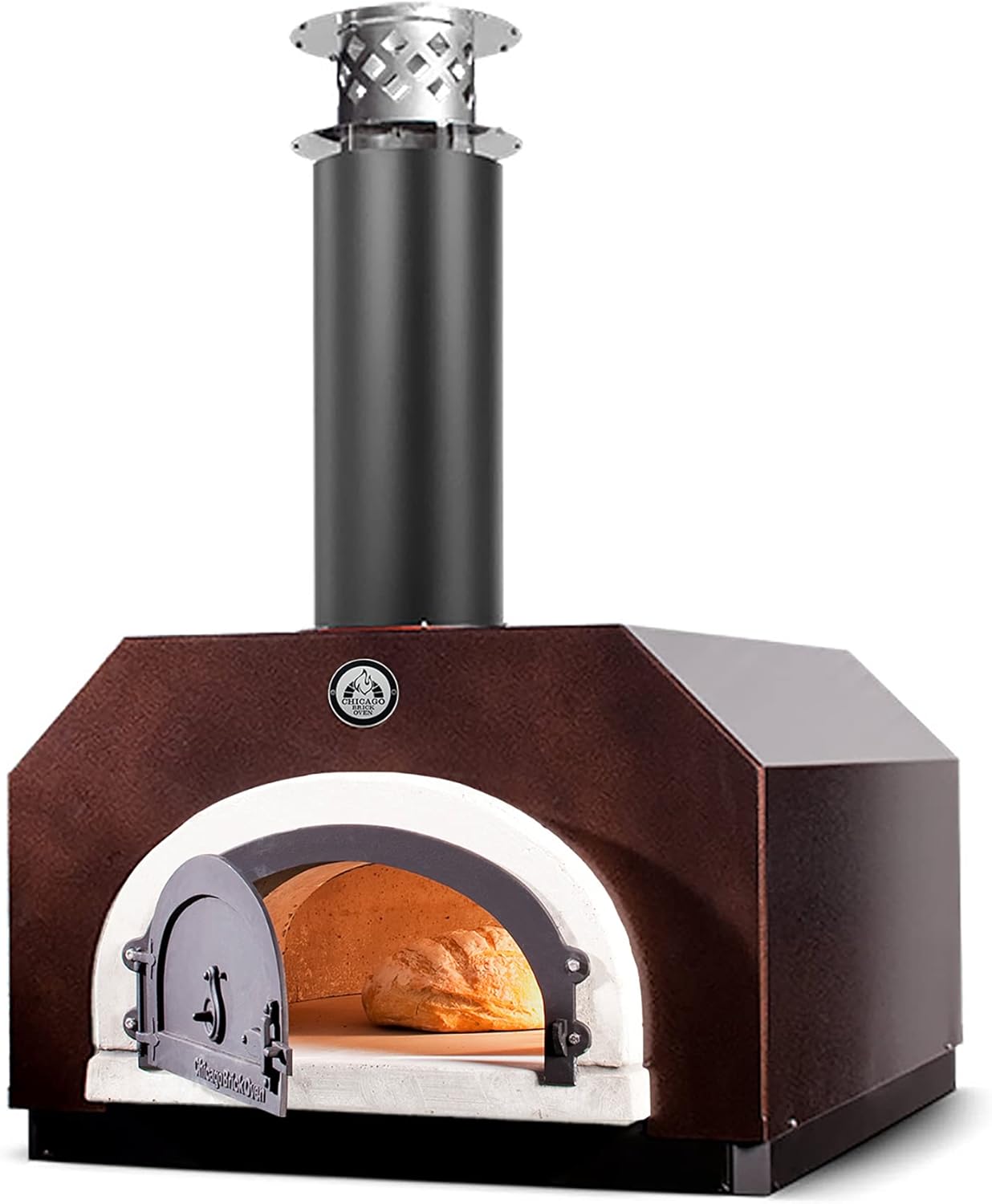 Chicago Brick Oven Wood-Burning Outdoor Pizza Oven, CBO-750 Countertop Oven with Copper Vein Hood