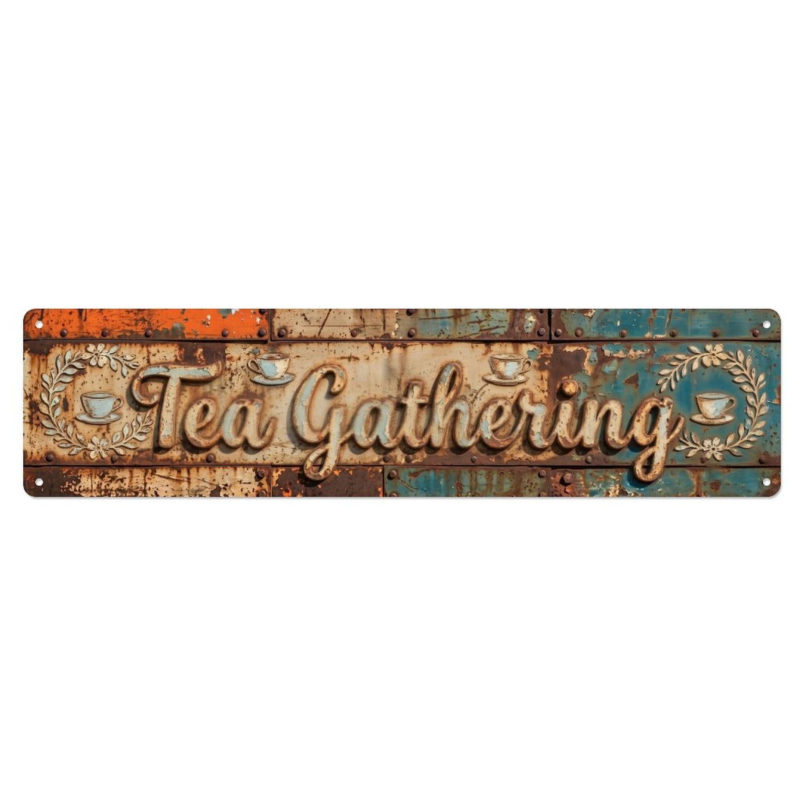 Tea Gathering Farmhouse Kitchen Metal Tin Sign