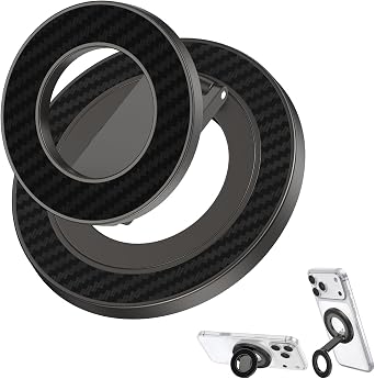 Magnetic Ring Holder for MagSafe Grip, Dual-Side Magnet Finger Grip Adjustable Gym Kickstand for iPhone Air 17 16 15 14 13 12 Pro Max Mini Plus,Samsung,Mag Safe Phone Stand Loop for Magnetic Car Mount