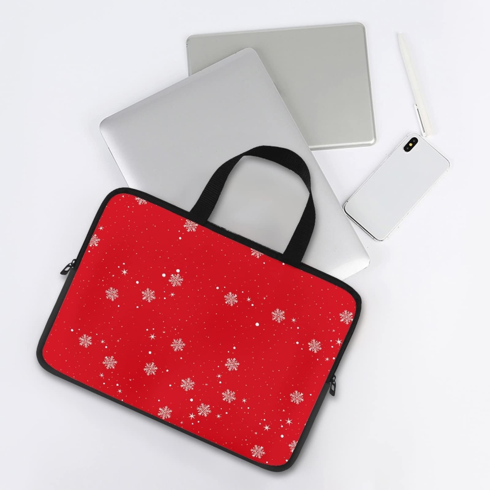 Housse Ordinateur 10 Pouces Dajingkj Pour Femme - Rouge Imperméable En Néoprène