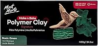 Mont Marte Make n Bake Polymer Clay Basic Green 400g - Soft Oven-Bake Sculpting Clay for Jewelry, Crafts, DIY Decor