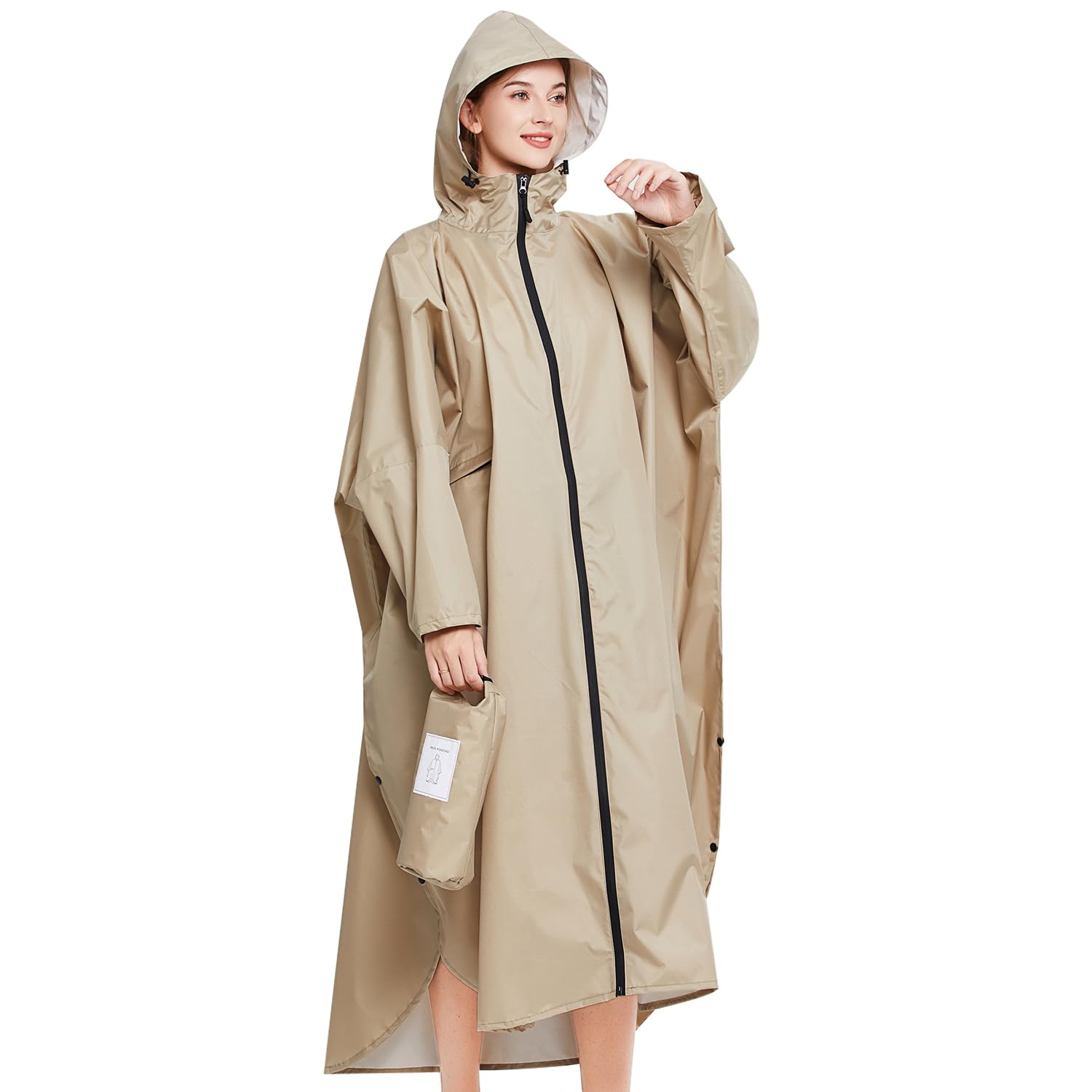 LHHMZ Poncho impermeabile da pioggia per le donne Giacche da pioggia leggere con cappuccio Impermeabili da pioggia lunghi all'aperto