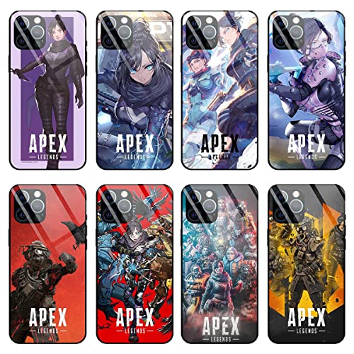 YIFU Apex Legends エーペックスレジェンズ スマホケース iPhoneケース iphone13ケース 携帯ケース ホライゾン レイス オクタン ブラッドハウンド キャラクター iPhone 12 ケース 保護ケース グラス カバー 強化ガラス 鏡面ガラス グッズ 萌え プレゼントアイフォンケース スマホカバー 全面保護 Iphone7 /8 /SE/12 /13/ XS/XR/MAX/PRO Iphone多機種対応