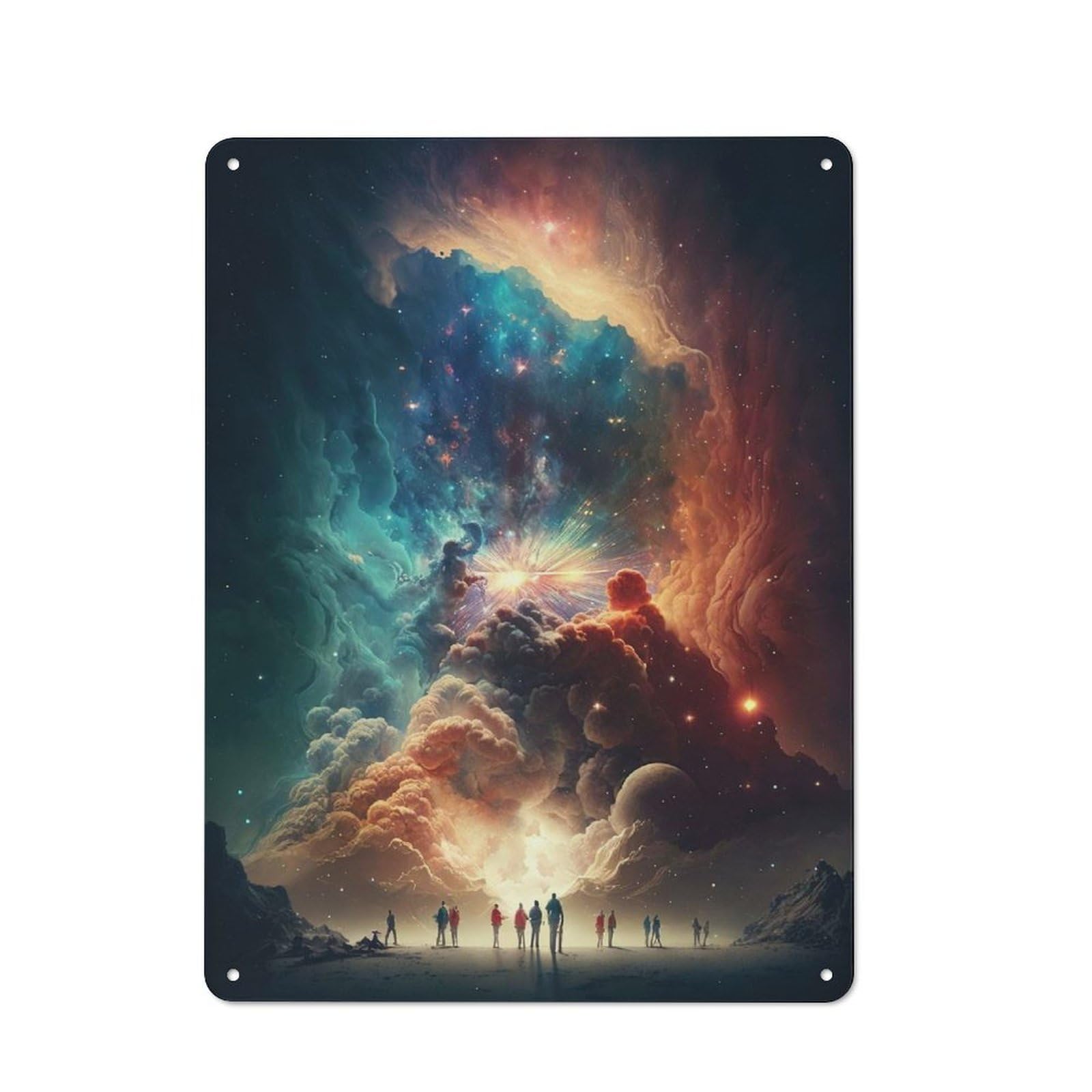 Junmoney Cosmos Universe 4 Retro Metal Wall Sign 40X30cm For Home Office Or Studio, Winter Wall Decor For Home Office Decor Fans