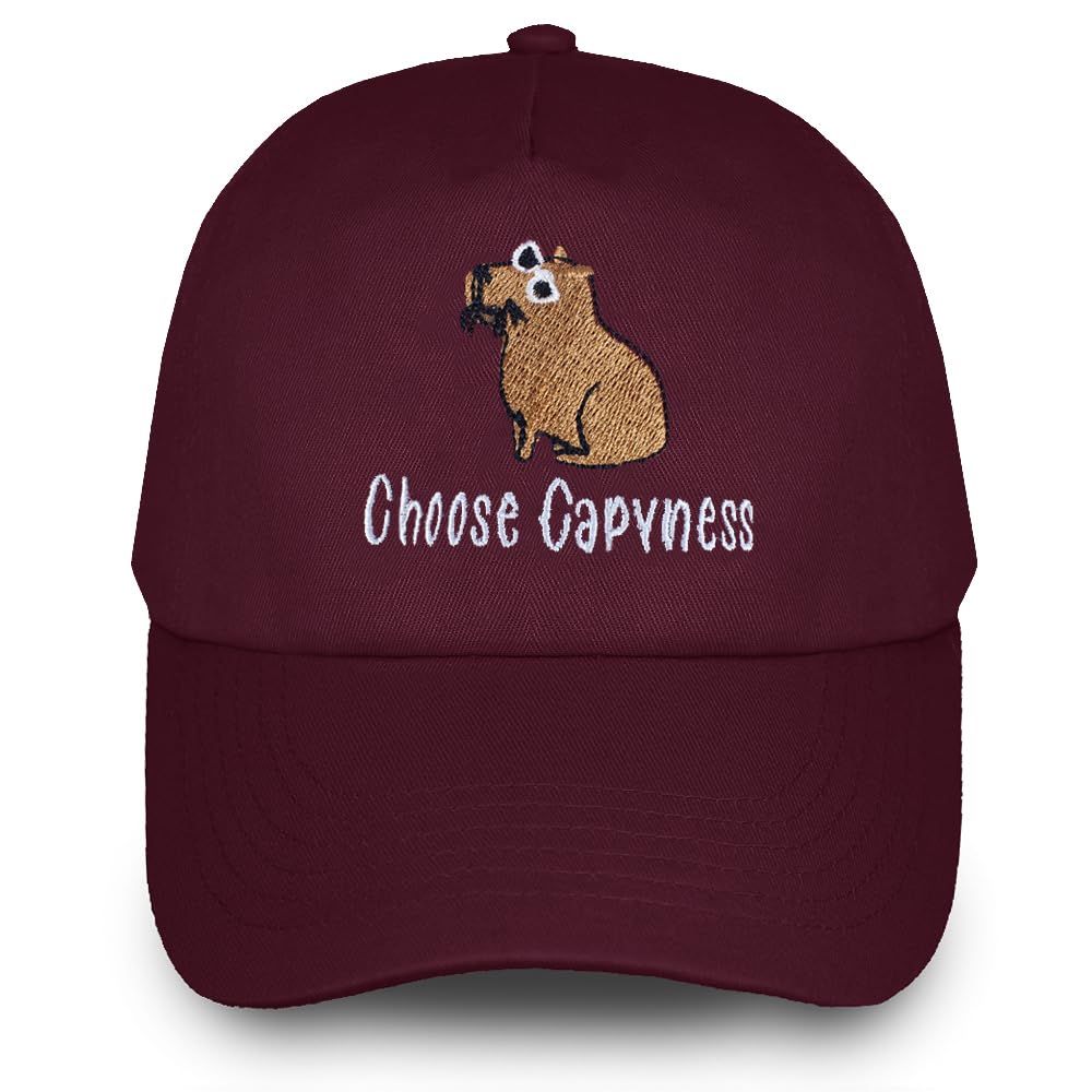TeddyT's Children's Capybara Choose Capyness Bucket Sun Hat (8-12 Years) (UK, Age, 8 Years, 12 Years, Burgundy)