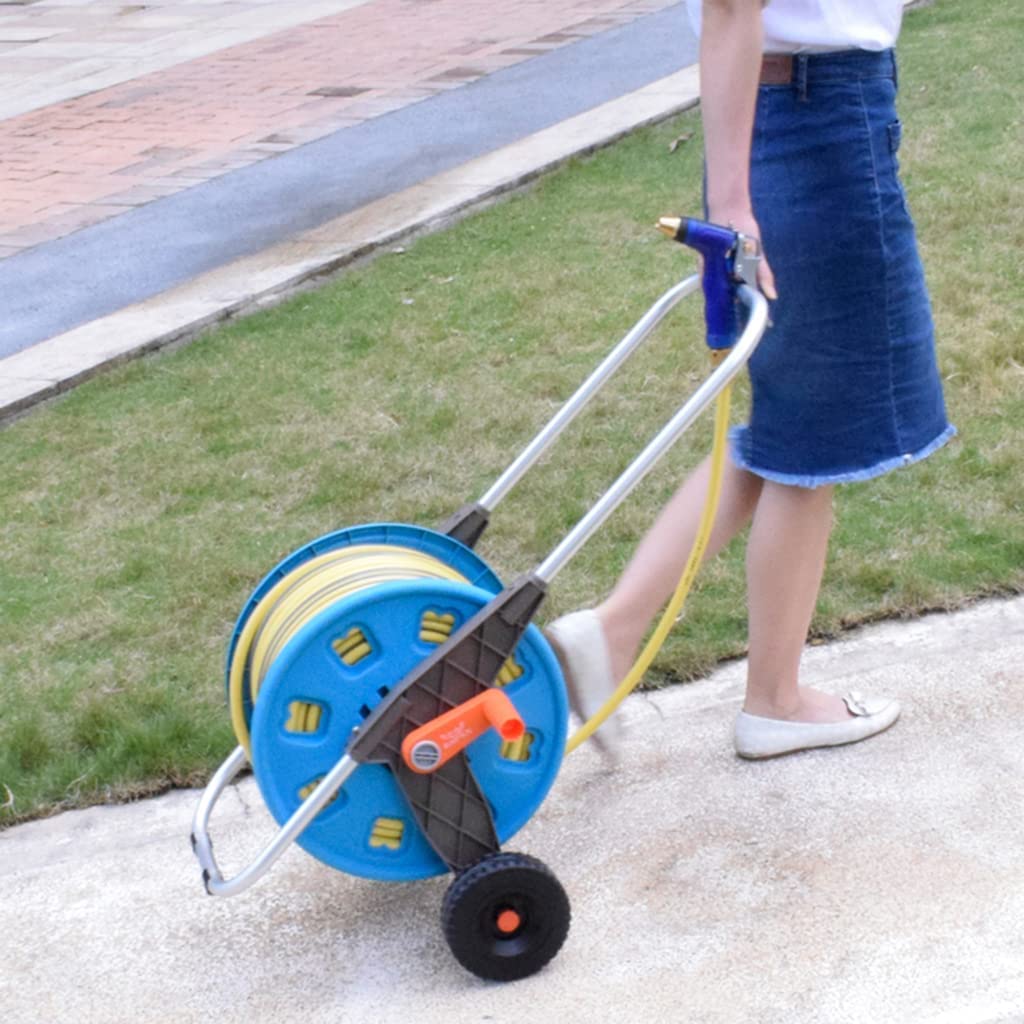 Carrete de Manguera de jardín, portátil y Sencillo para el hogar, Ideal para Jardines, Caminos, invernaderos, con Conector de 1/2", Carrito de mangueras.