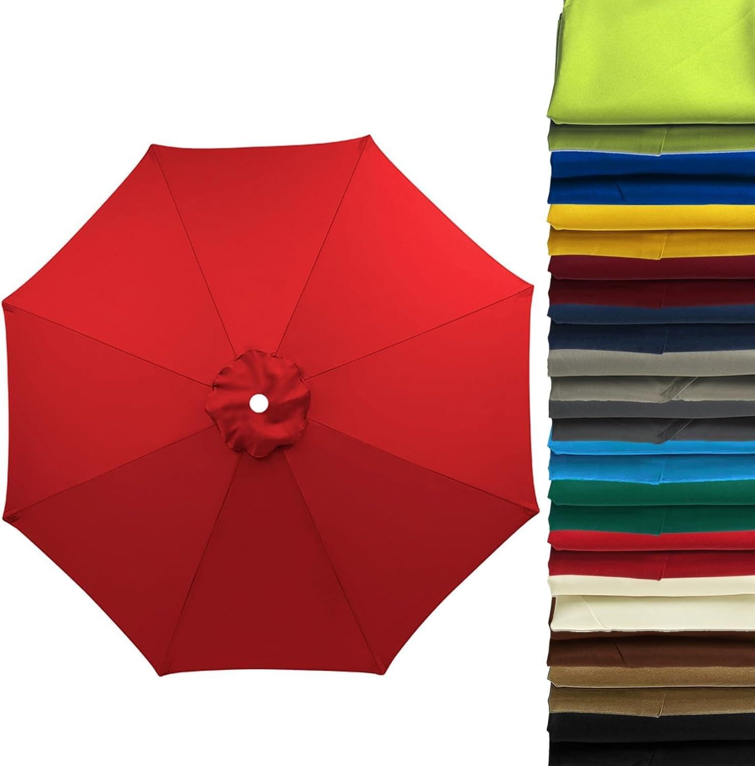 Wttagkl Replacement Parasol Cover 2m/2.5m/2.8m/3m/3.5m/4m for 6/8 Ribs | UV50+ Windproof & Waterproof | Light Grey Premium Fabric for Garden, Terrace, Beach, Pool,D-270 cm 6 streben — image 1