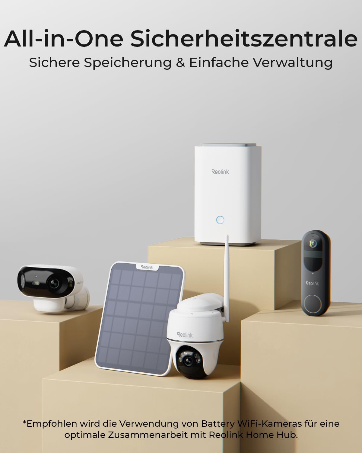 Reolink Home Hub für Überwachungskamera, 4K-Live-Ansicht & -Wiedergabe, Erweiterbarer Lokaler Speicher bis zu 2×1TB, Erweiterte Verschlüsselung, 2.4/5GHz Wi-Fi 6, Keine monatliche Gebühr