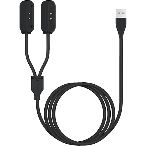 2 in 1 Portable Magnetic Charger Cable for Tractive GPS Tracker - Fast Charging USB Cord Compatible with Tractive Dog & Cat Pet GPS Trackers, Durable & Compact Design for Home/Outdoor Use (Black)