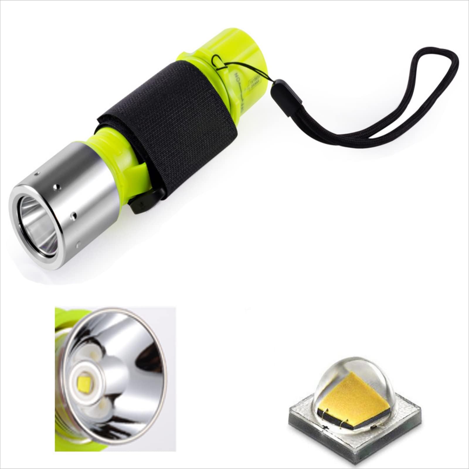 Torcia subacquea da 1100 lumen, luce bianca neutra, impermeabile IPX8, torcia subacquea da 24,4 m, 3 modalità (alta/bassa/stroboscopica), torcia subacquea notturna per sport acquatici all'aperto