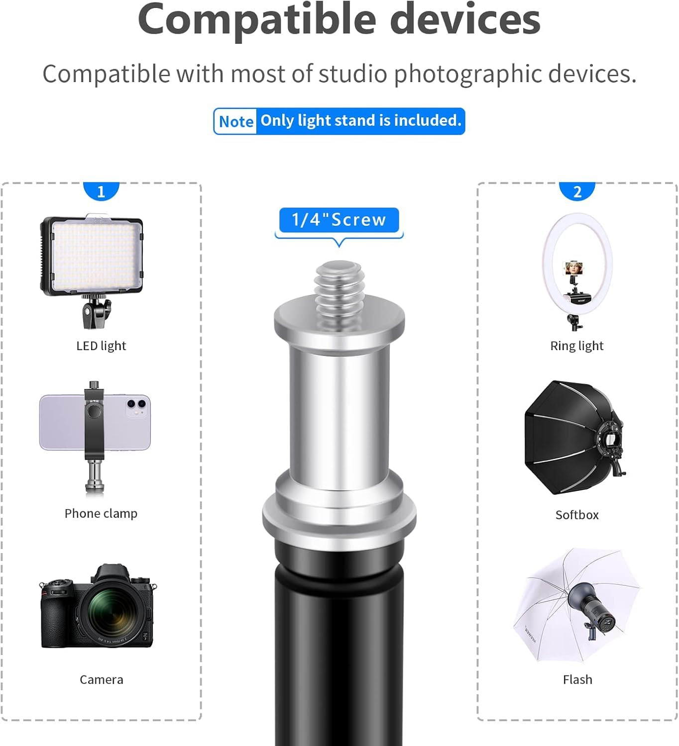 Supporto Luce SmallRig Regolabile 56-200cm | Per Softbox, Luci Anulari E Da Studio | Carico 4kg - Foto 6