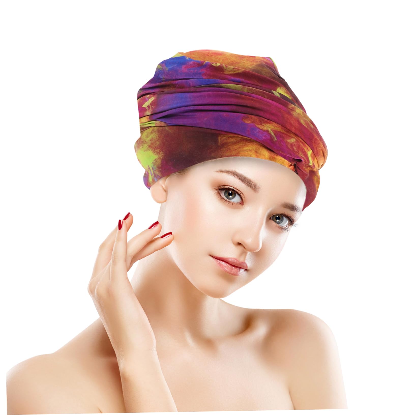 Gorro de natación Gorras de natación Tapa de natación para Cabello Largo Gorros de baño para Gorra Impermeable para Mujer Tapa de Ducha para Mujeres Gorra de baño poliéster