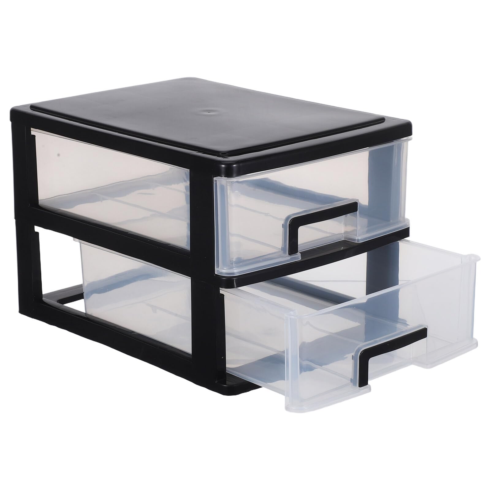 Organizador de Cajones Transparente de Plástico 2 Cajones Apilables, Solución para Almacenamiento y Ahorro de Espacio en Tocador y Oficina