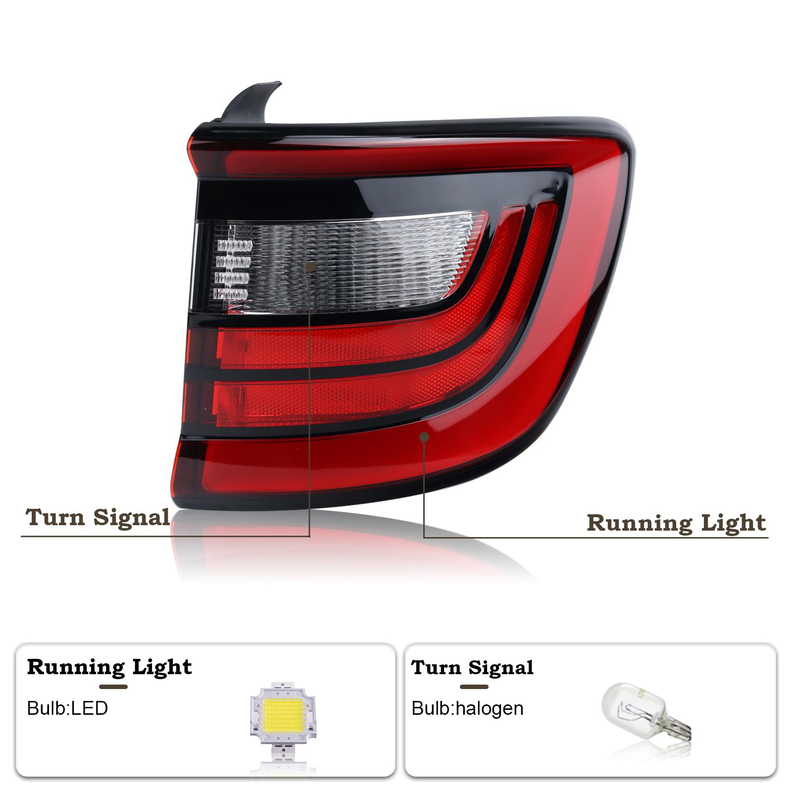 Par De Luces Traseras LED Exteriores Para Dodge Durango 2014-2018 (Lado Conductor Y Pasajero) - TYC Calidad Con Garantía De Por Vida
