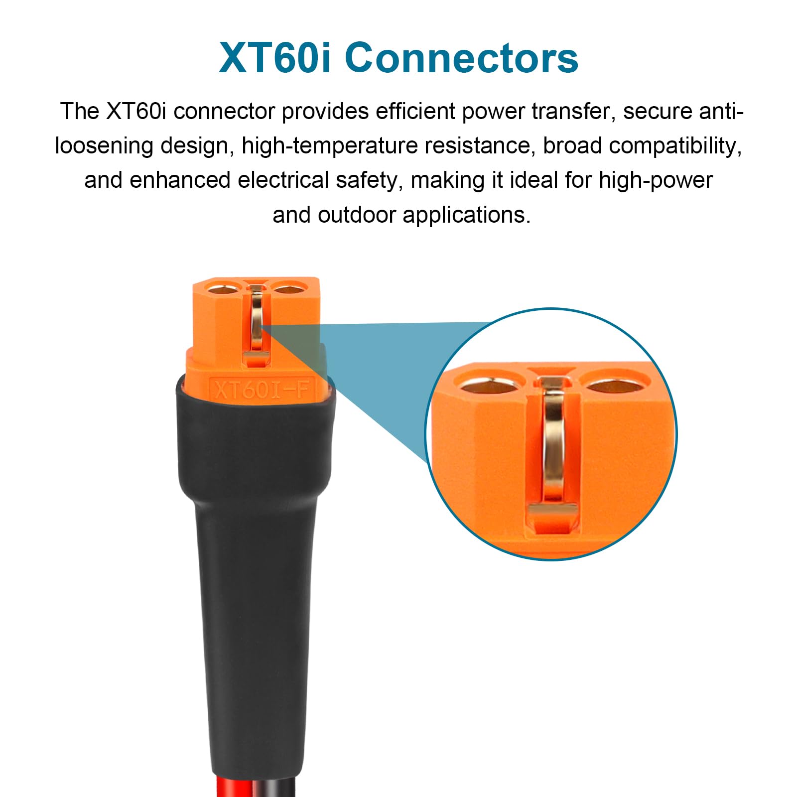 XRDS -RF Solarmodul-Adapterkabel auf XT60i 1,8 m – 10 AWG XT60i Buchse, Solarkabel, verzinnter Kupferdraht mit PVC-Ummantelung, XT60i Solar-Verlängerungskabel für Kraftstation und tragbaren Generator